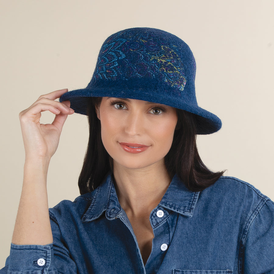 Patricia Peacock Design Teal Wool Hat (Preorder)