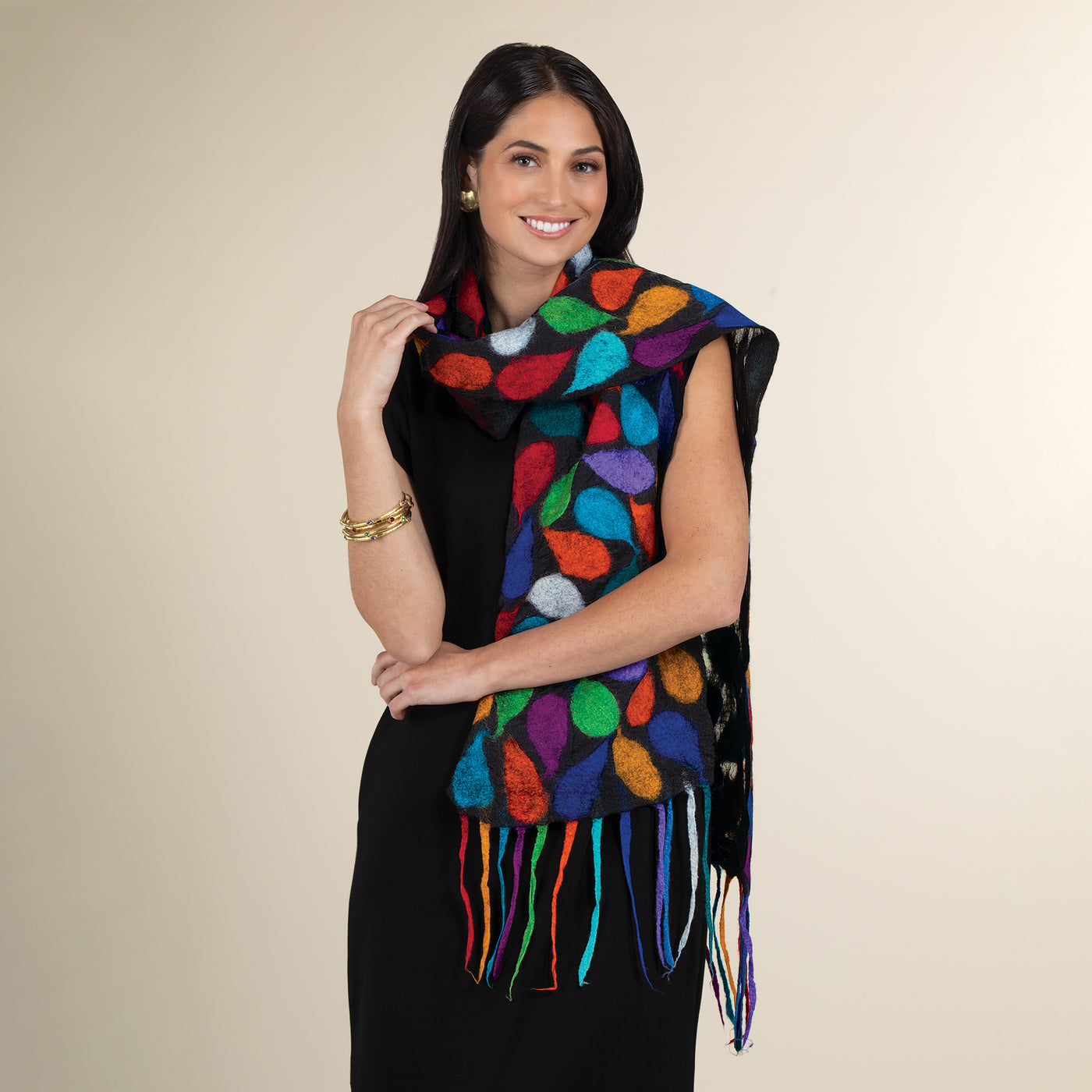 Colorful Dewdrops Wool Scarf