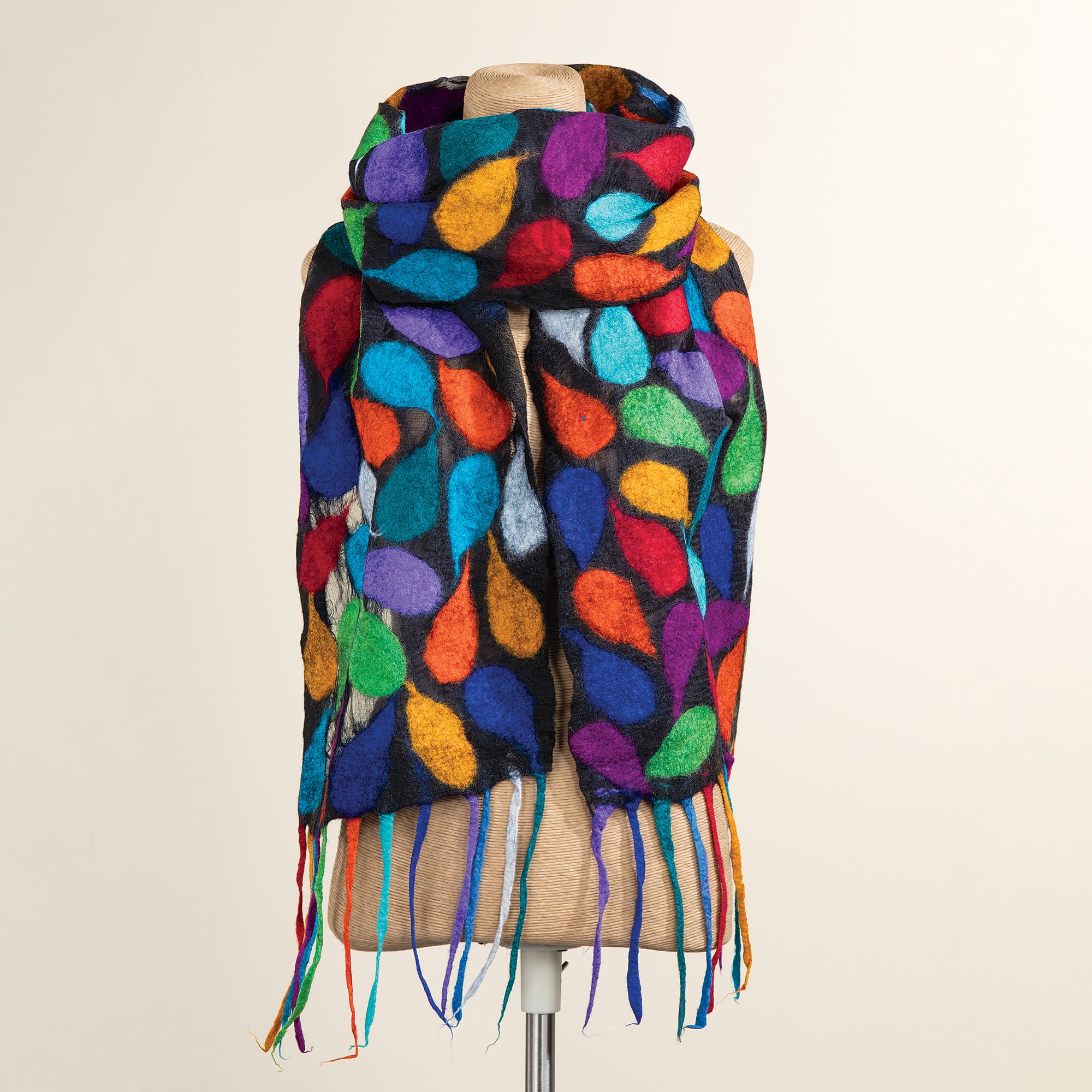 Colorful Dewdrops Wool Scarf