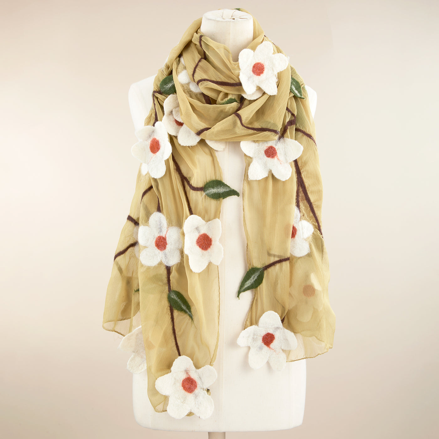 Florals & Vines Merino Wool Scarf
