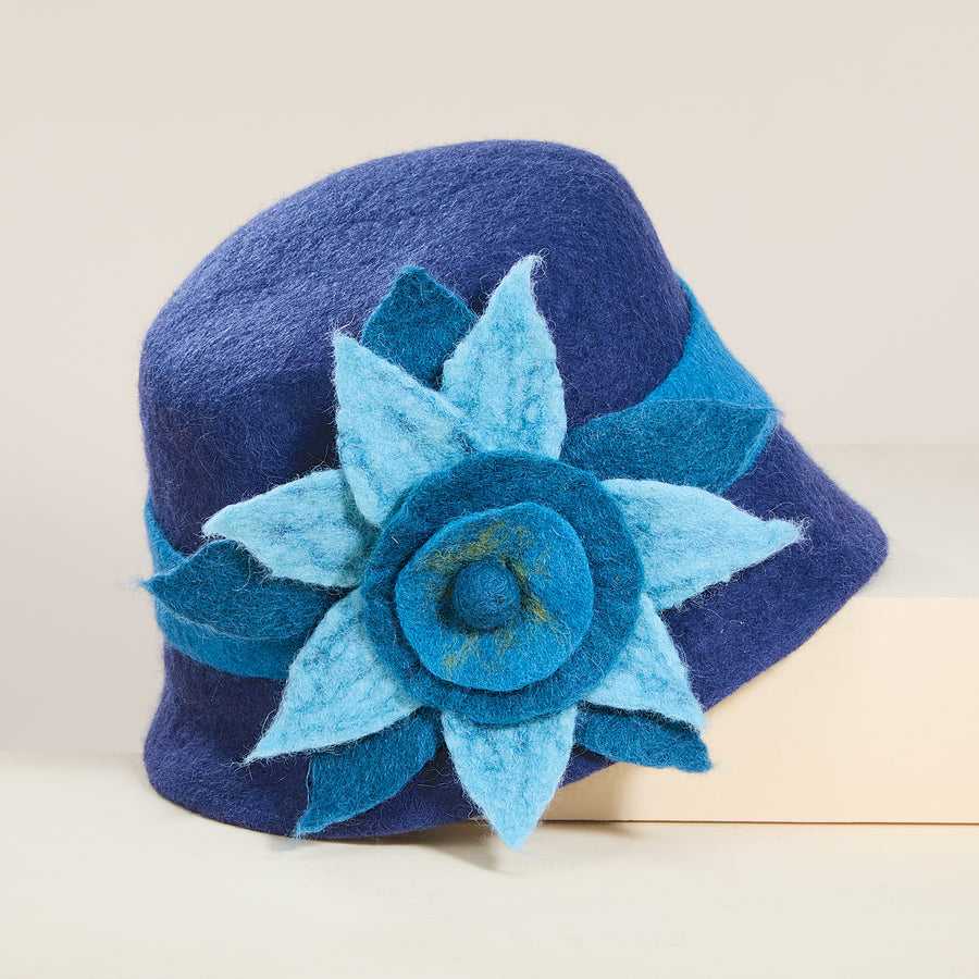 Belinda Merino Wool Floral Cloche