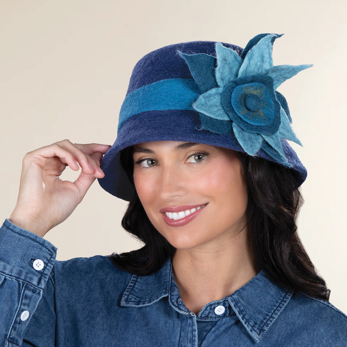 Belinda Merino Wool Floral Cloche (Preorder)