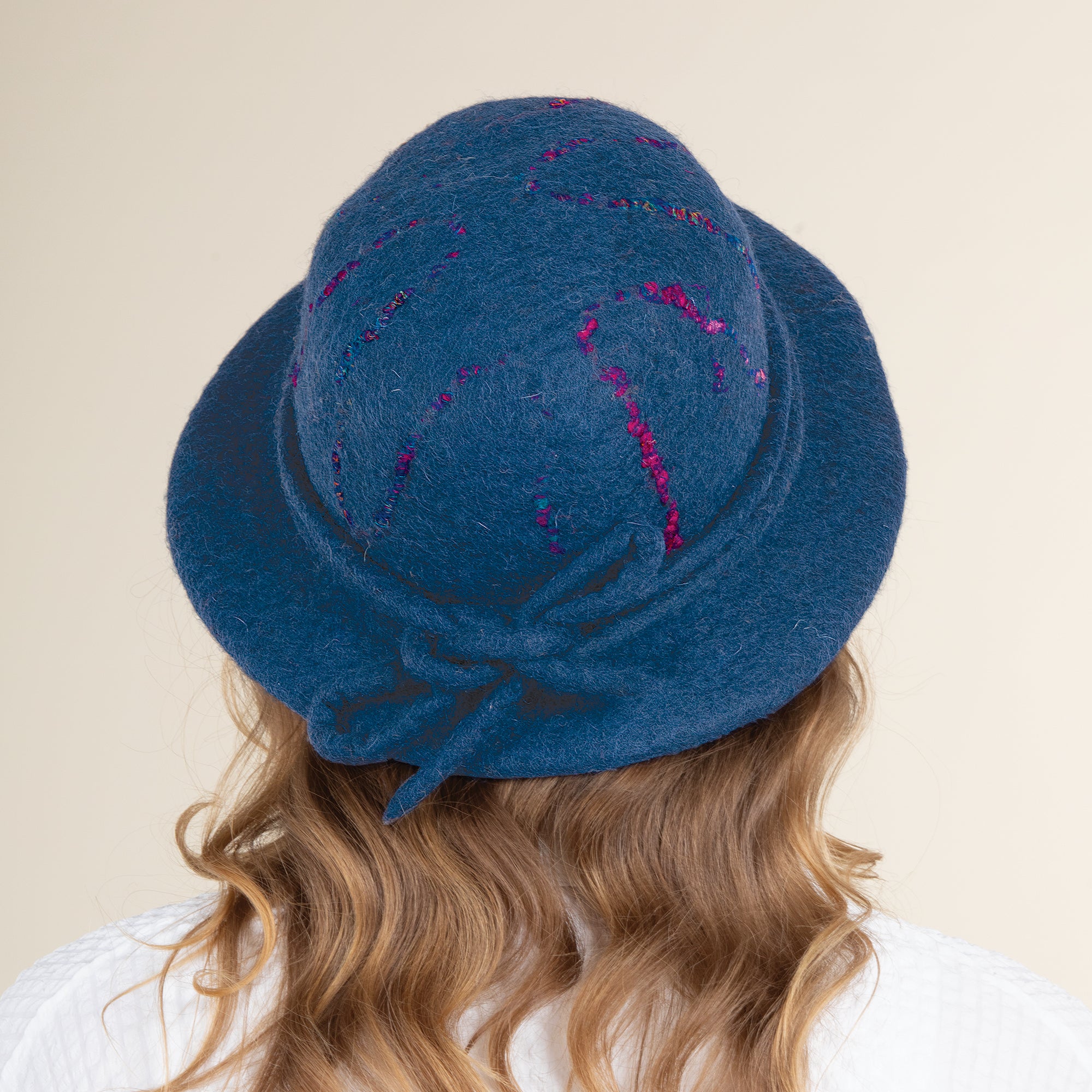 Roseanna Blue Inlaid Yarn Cloche