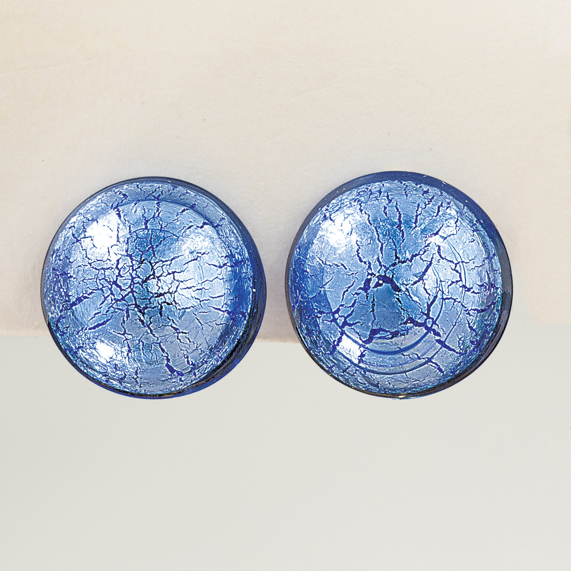 Murano Glass Light Blue Clip-On Button Earrings (Preorder)
