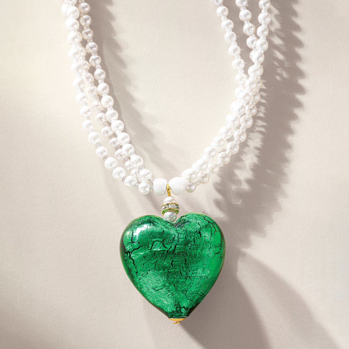 Murano Glass Venetian Heart Pendant Necklace (Preorder)