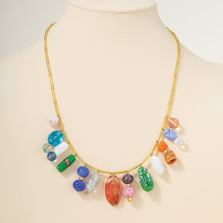 Murano Glass Distinct Drops Charm Necklace