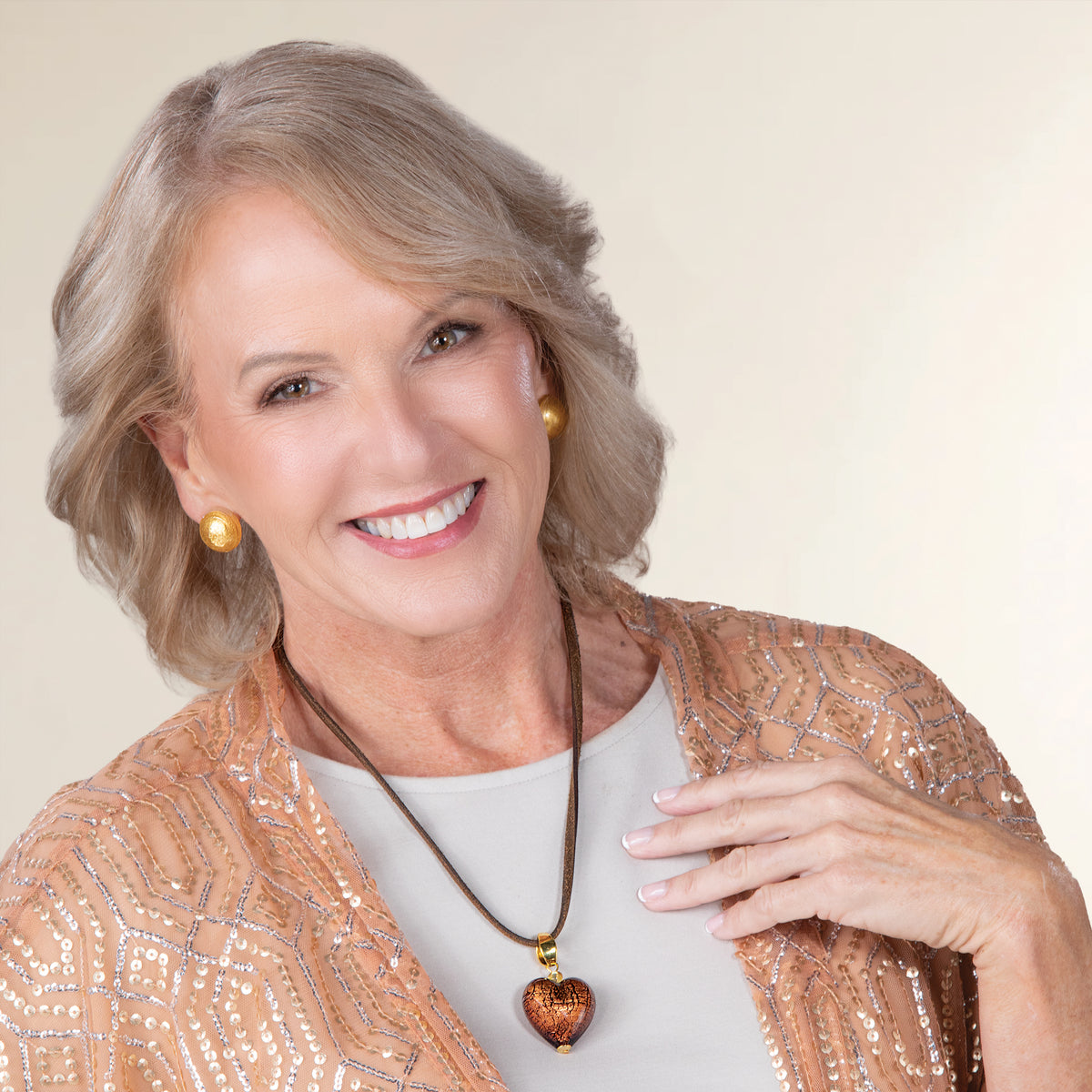 Murano Glass Elegant in Espresso Heart Pendant Necklace (Preorder)