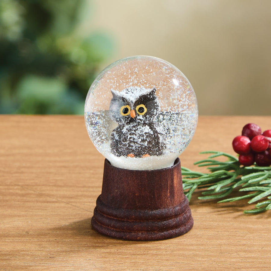Woodland Owl Snow Globe