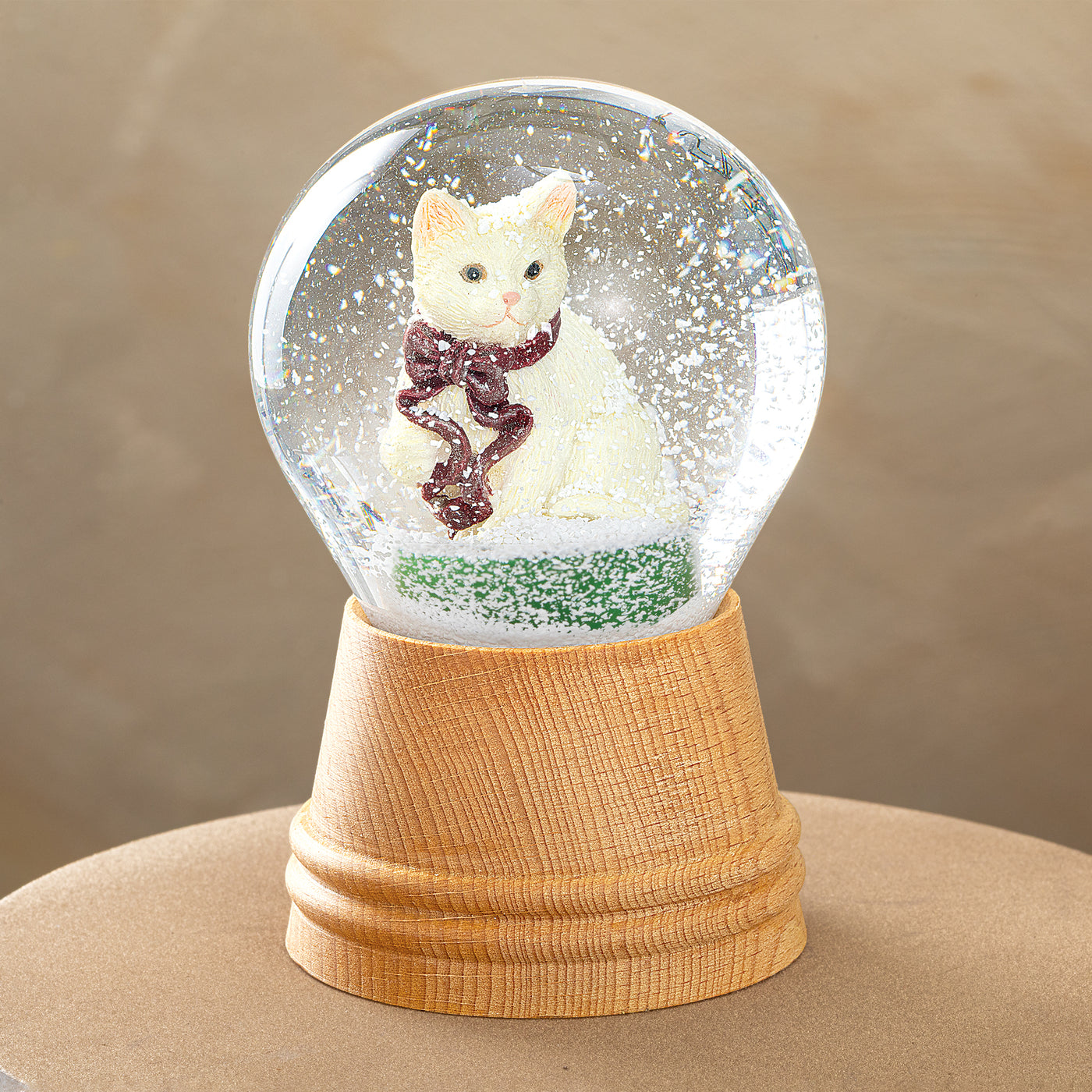 Angora Cat Snow Globe