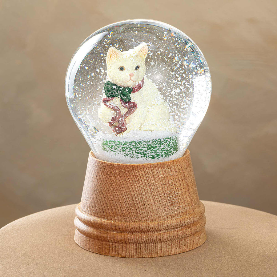 Angora Cat Snow Globe (Preorder)