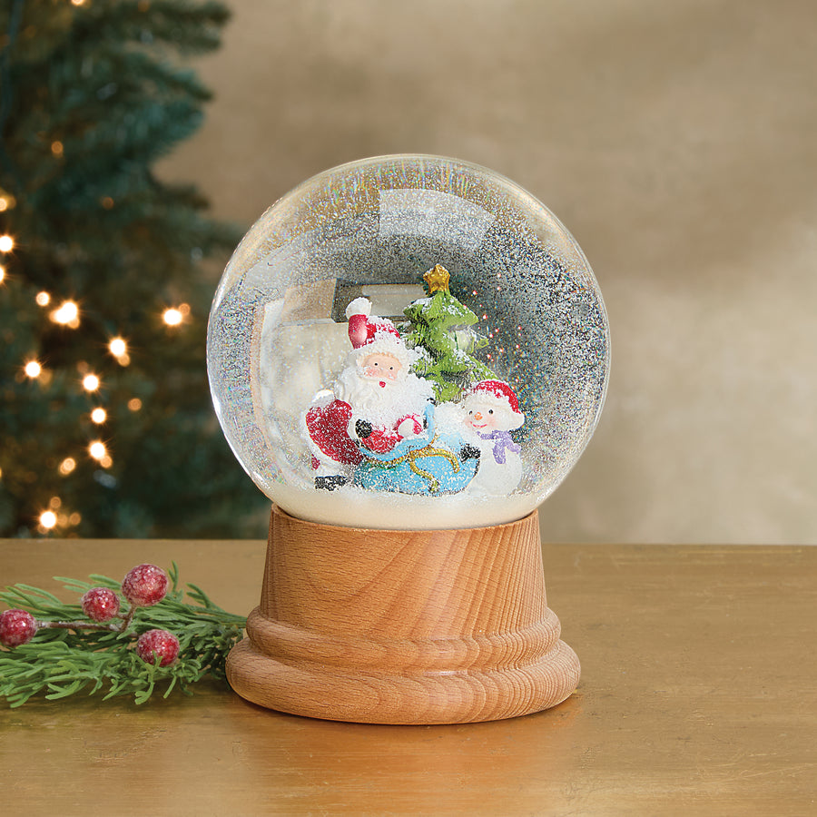 Santa & Snowman Friend Snow Globe