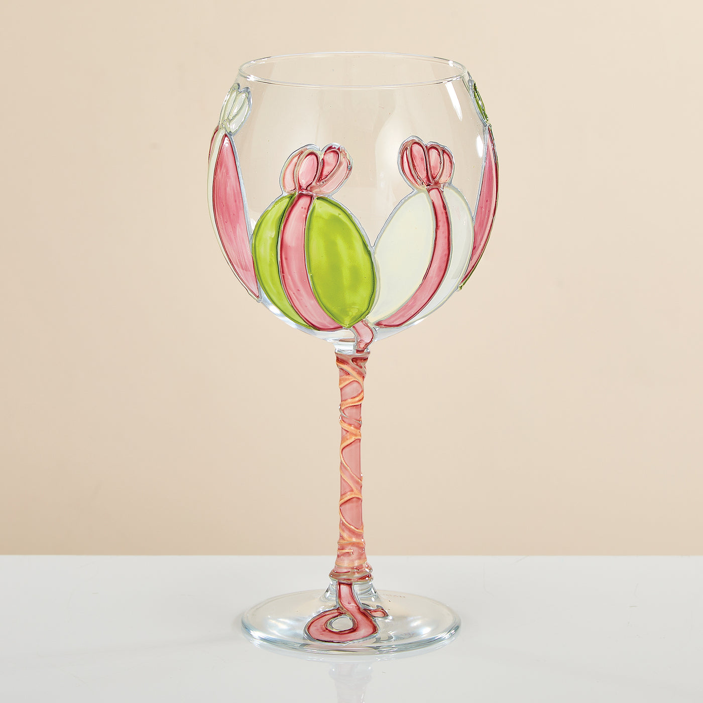 Hand-Gilded Colorful Eggs Wine Glass