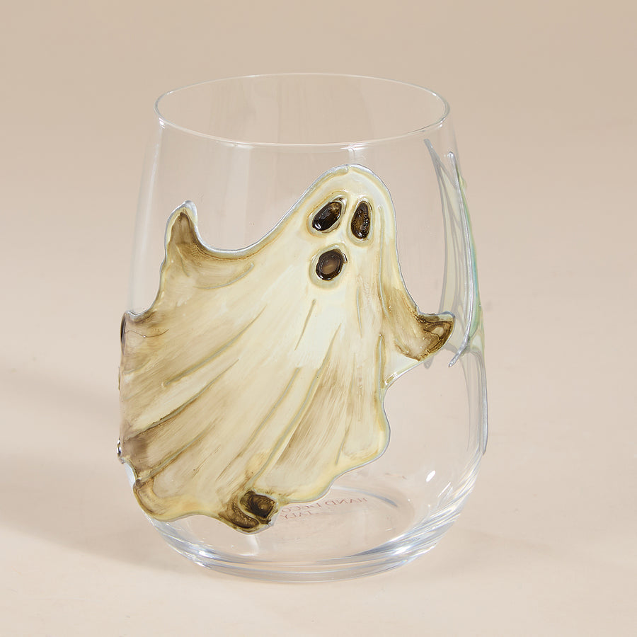 Hand-Gilded Floating Ghost Stemless Glass (Preorder)