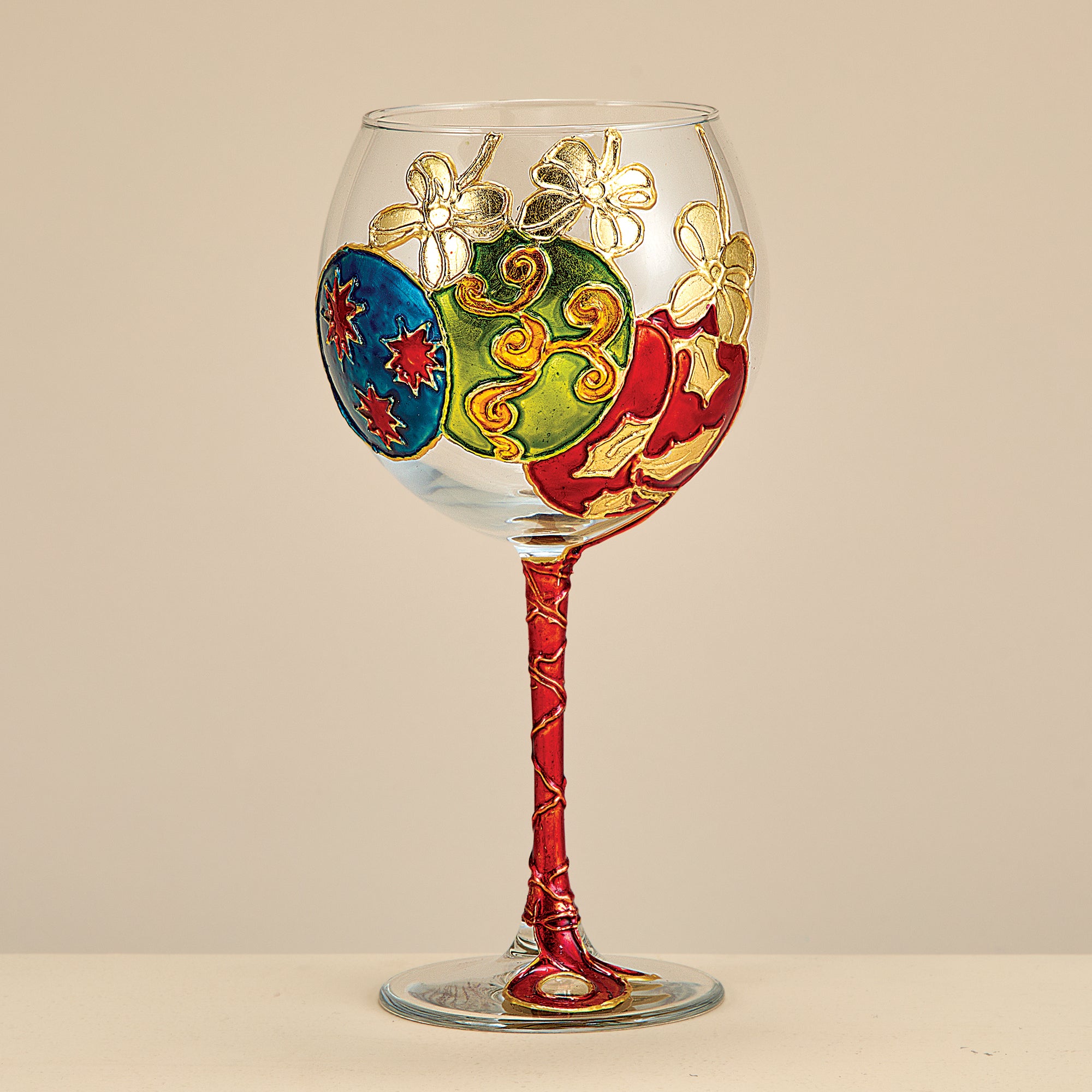 3 Ornaments Wine Glass