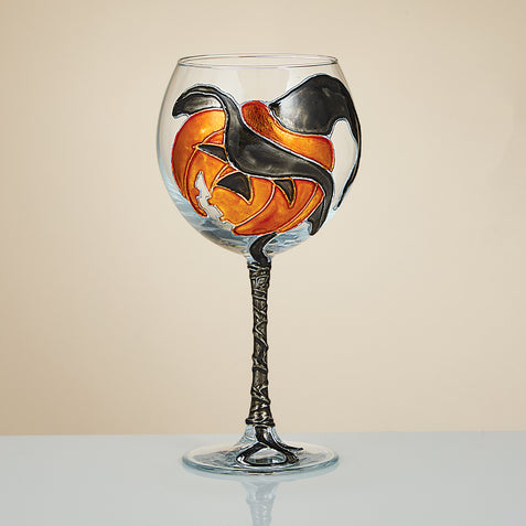 Hand-Gilded Seahorse & Starfish Wine Glass