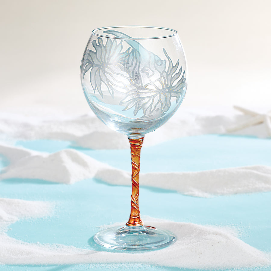 Hand-Gilded Angelfish Wine Glass