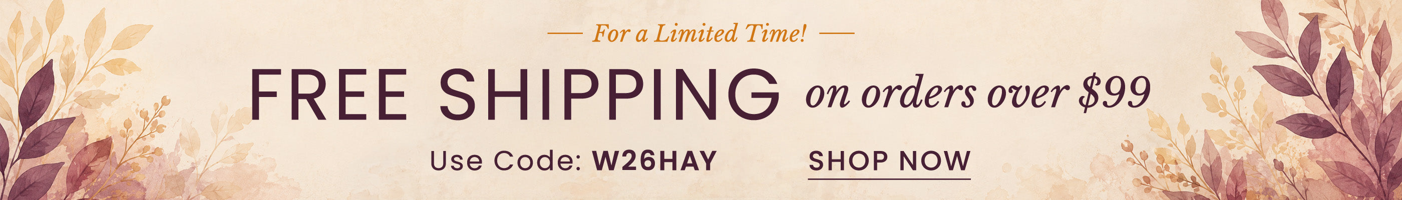 Free Shipping Over $99 | Use Code: W26HAY​