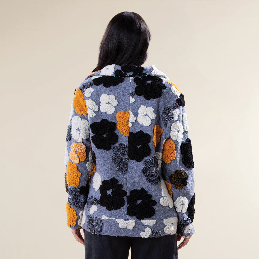 Fall Flowers Zip Front Jacket