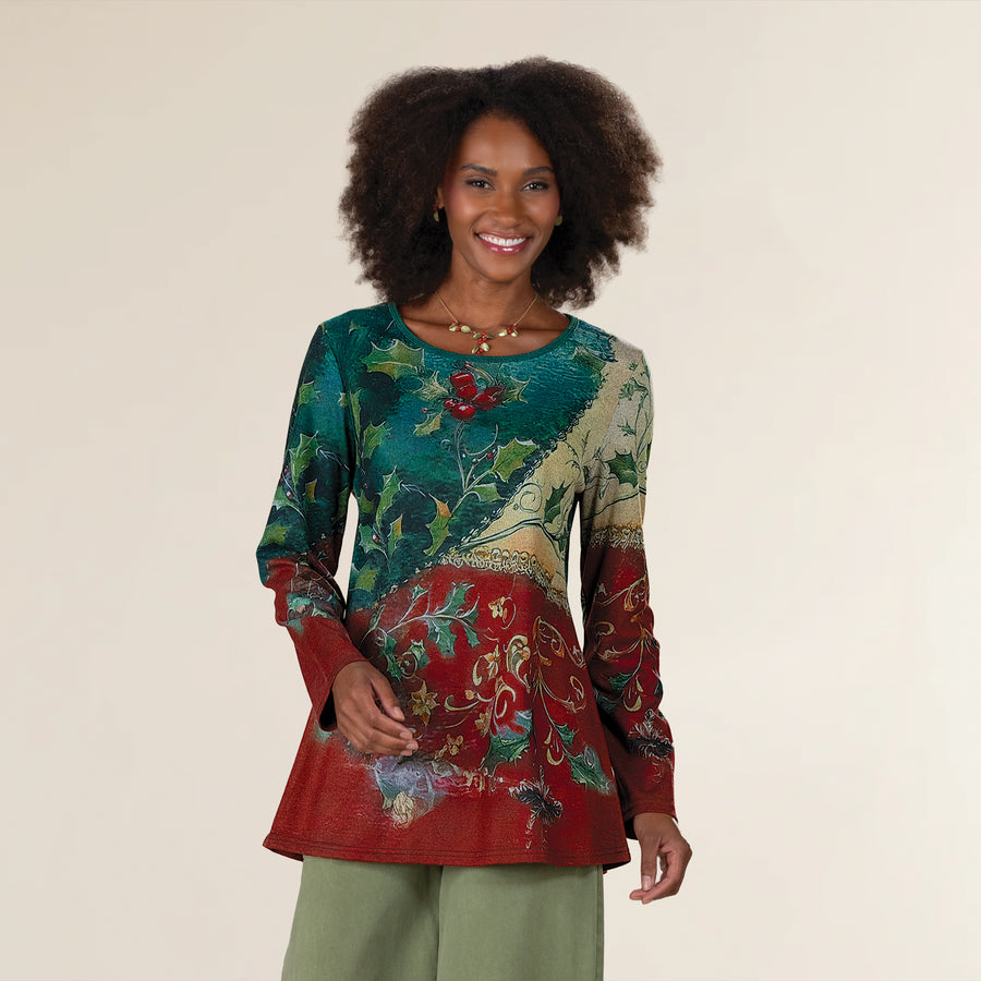 Vintage-Inspired Holly Berry Tunic