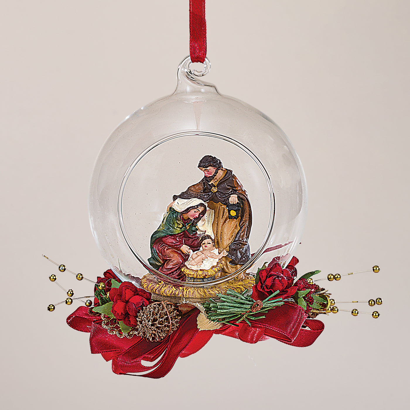 Glass Nativity Ornament