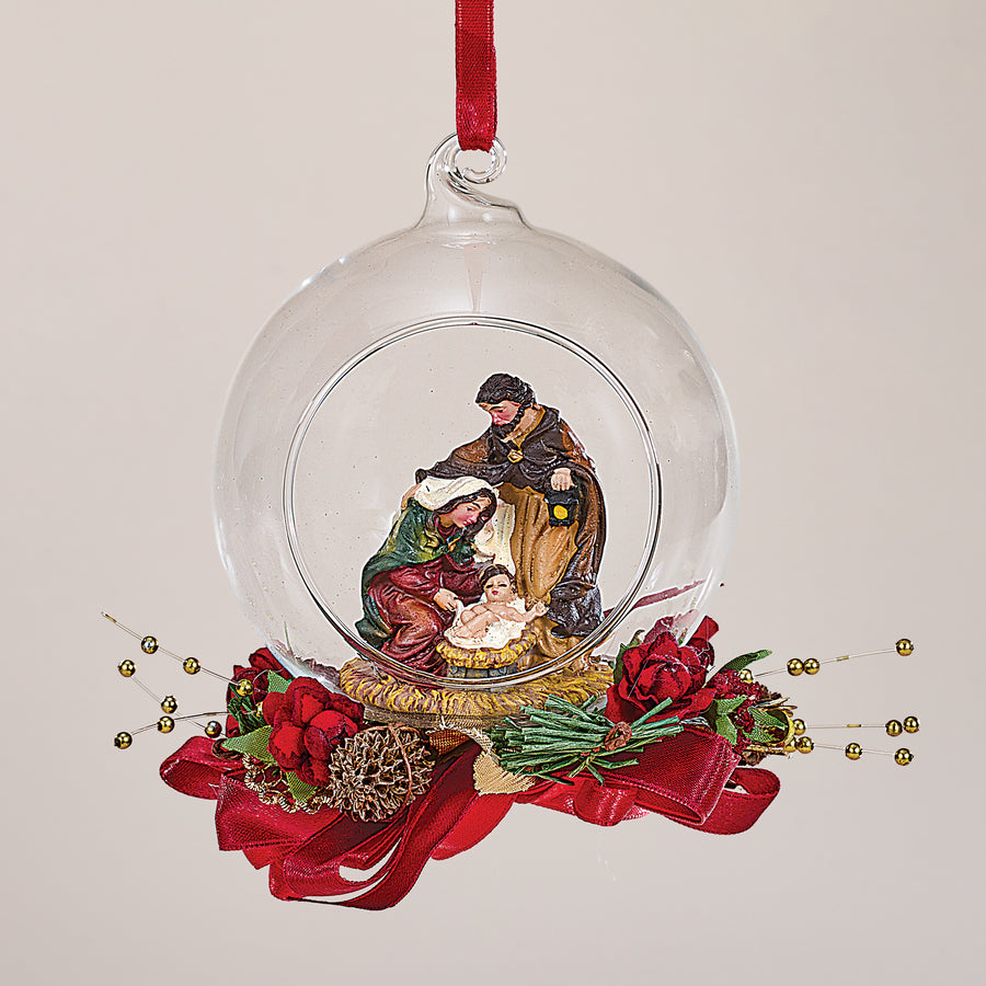 Glass Nativity Ornament