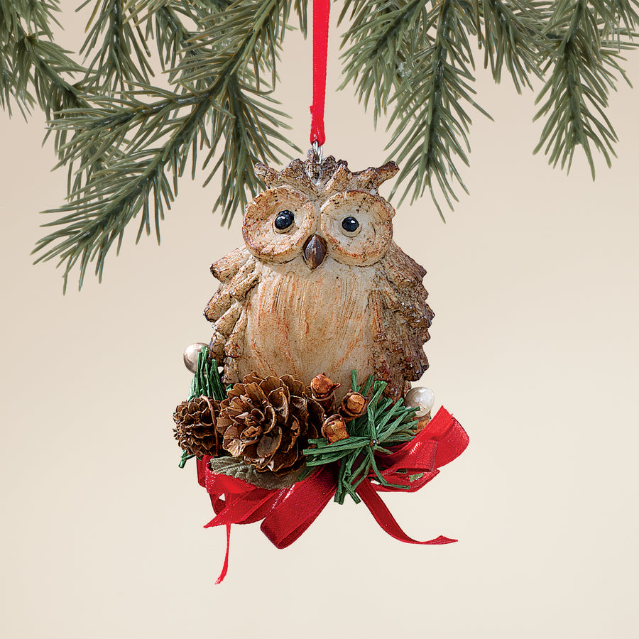 Pinecone Owl Ornament
