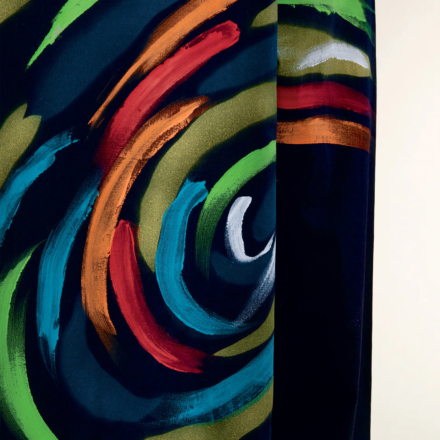 Hand-Painted Rainbow Stripes & Swirls Button-Up Blouse