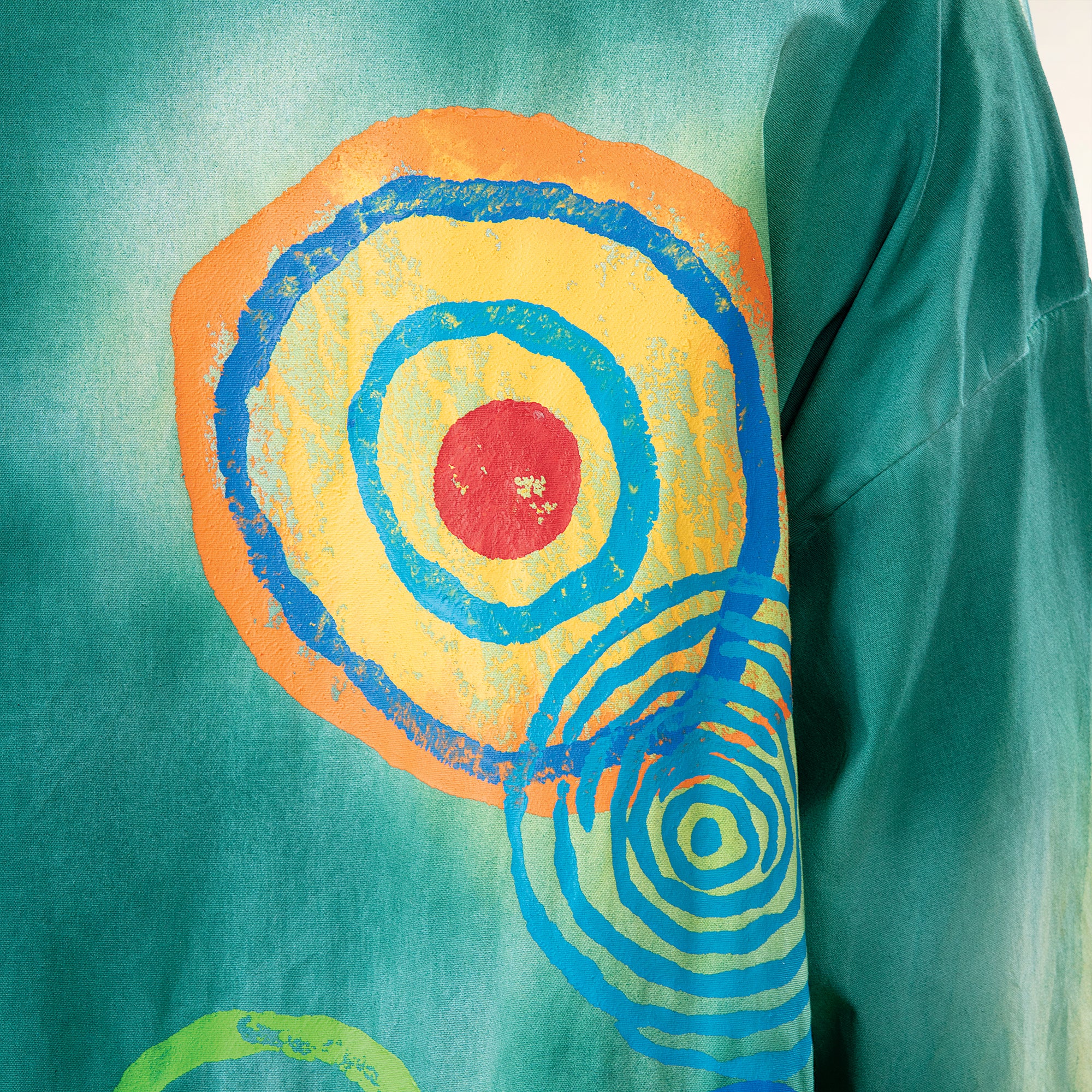 Hand-Painted Brilliant Circles Button-Up Blouse