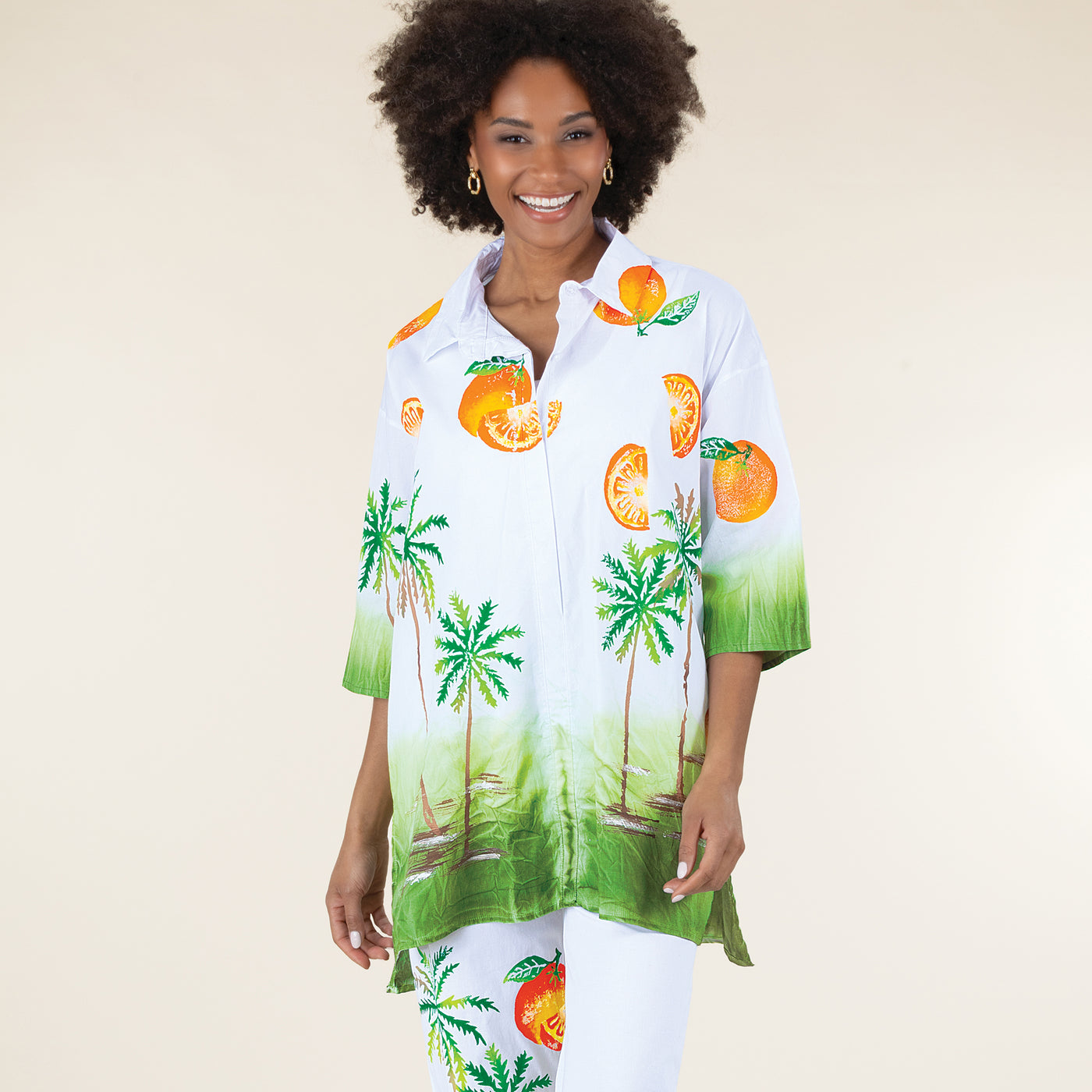 Hand-Painted Party in the Palms Blouse
