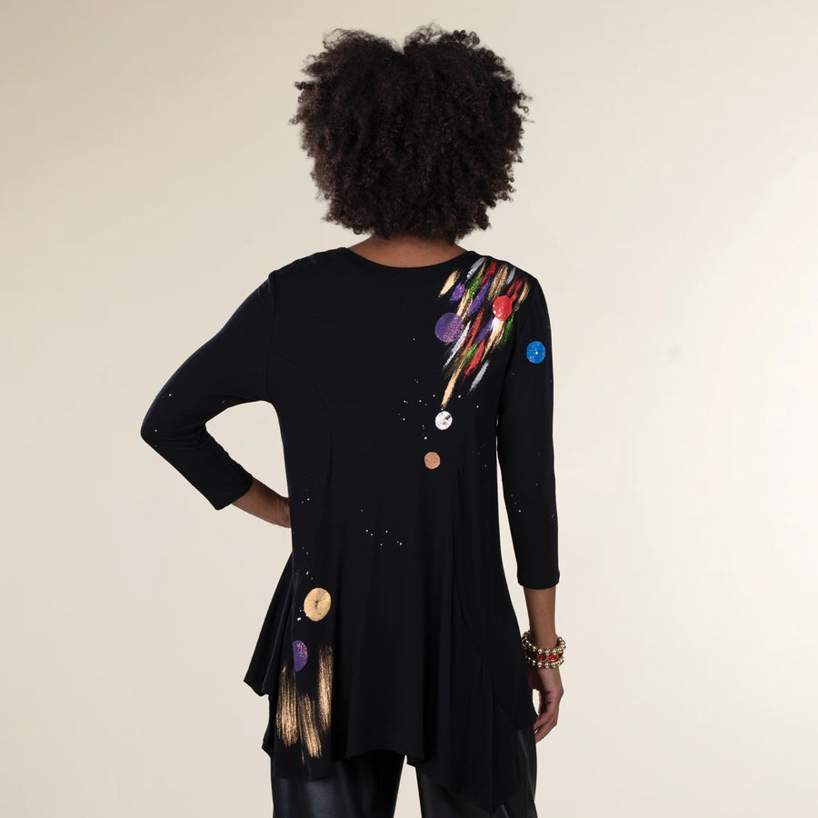 Hand-Painted Colorful Christmas Trees Blouse