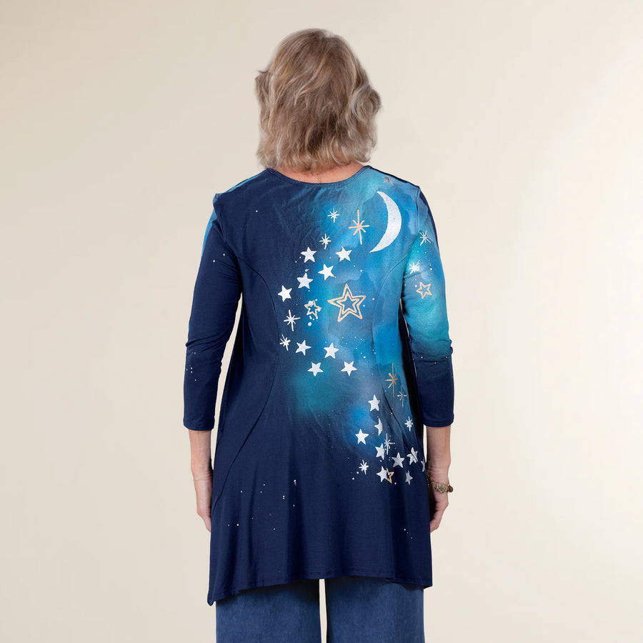 Hand-Painted Celestial Constellations Blouse