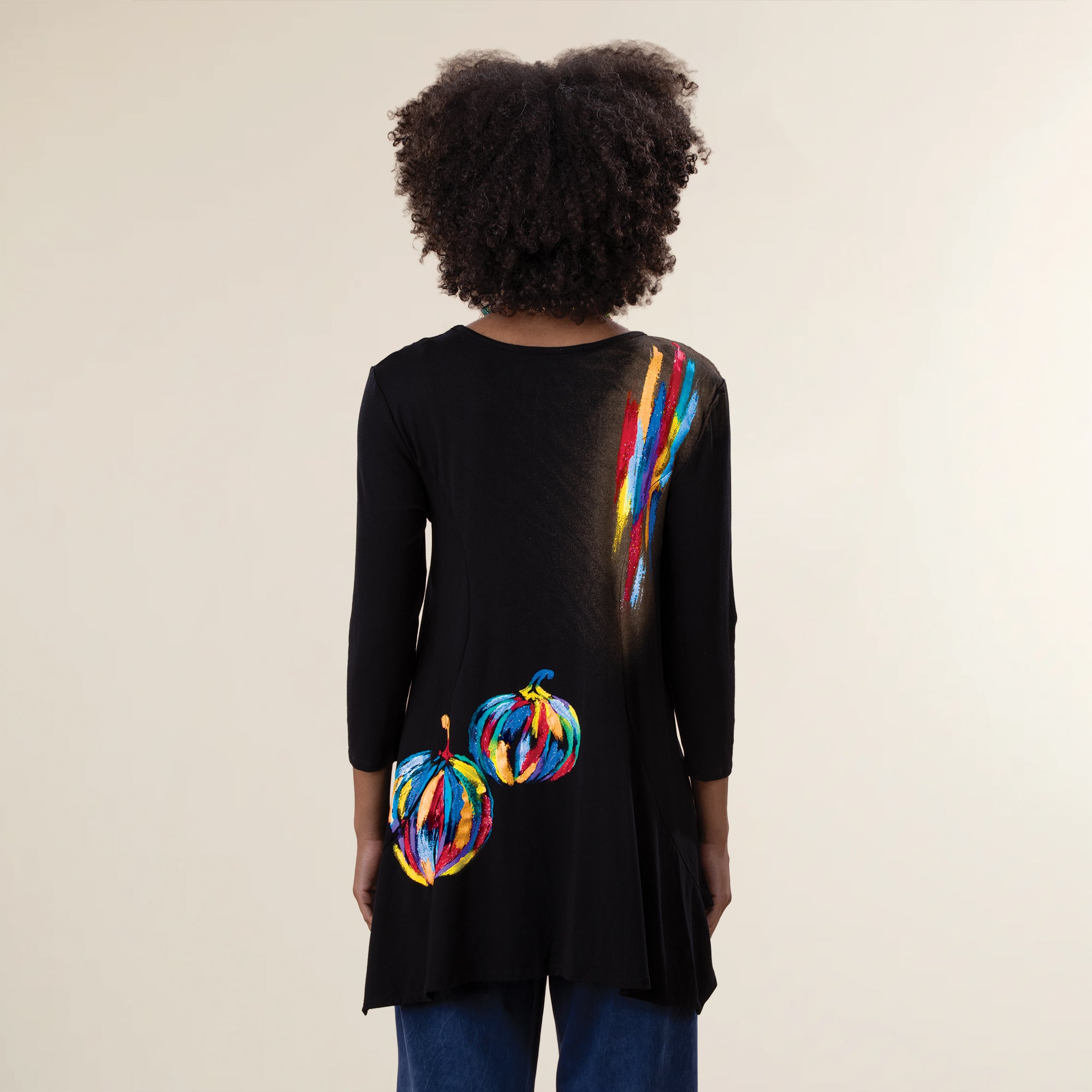 Hand-Painted Colorful Pumpkin Blouse