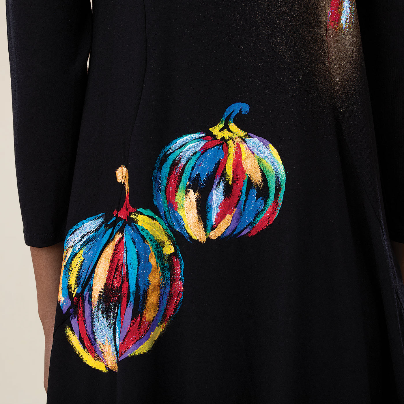 Hand-Painted Colorful Pumpkin Blouse