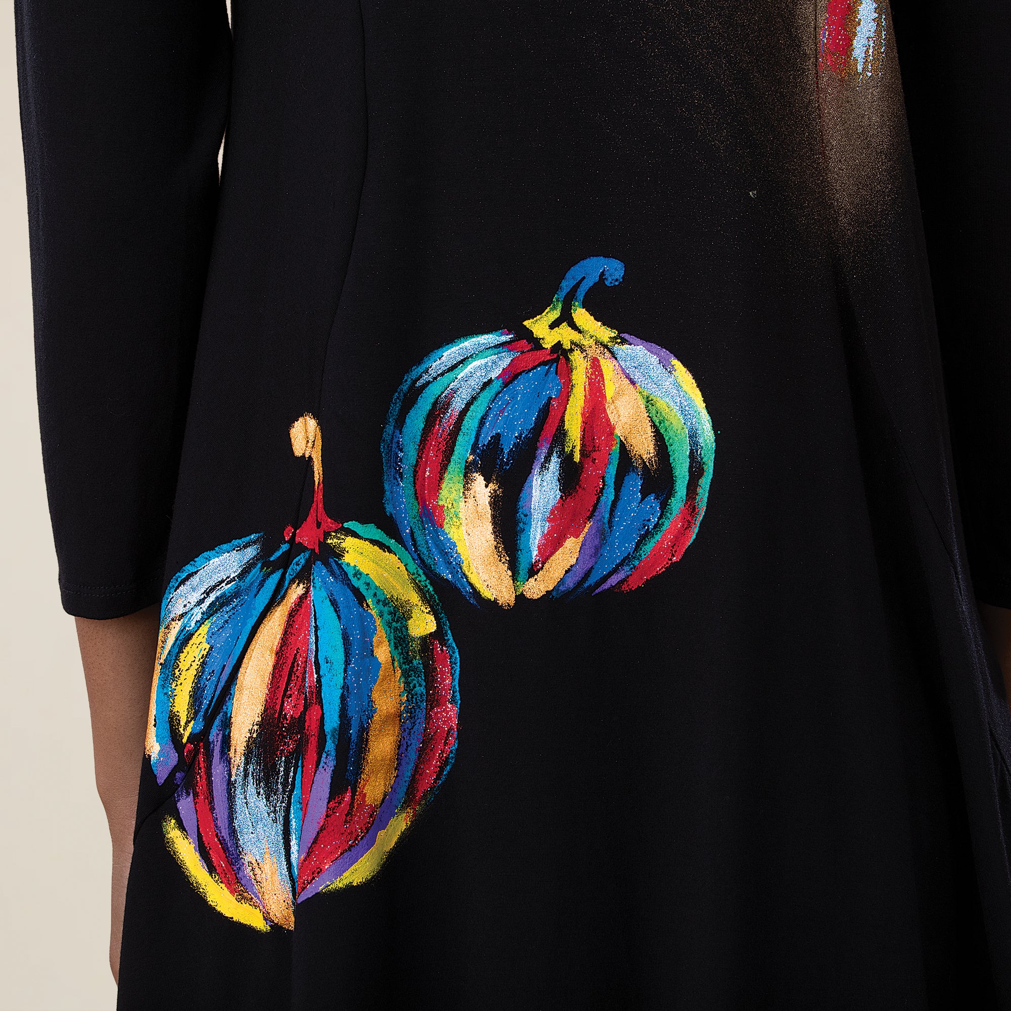 Hand-Painted Colorful Pumpkin Blouse
