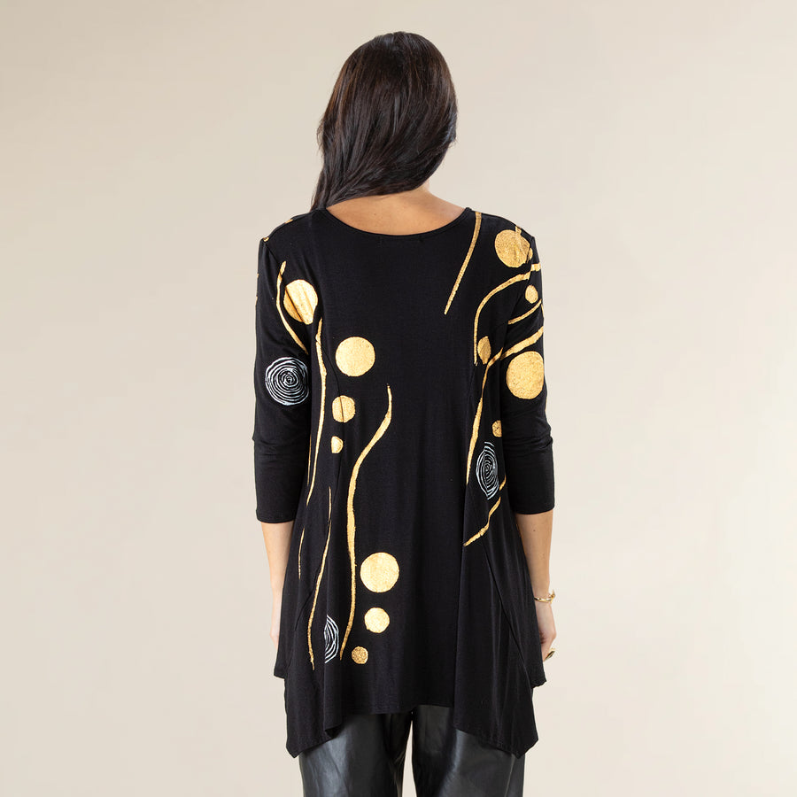 Hand-Painted Shimmering Circles Blouse