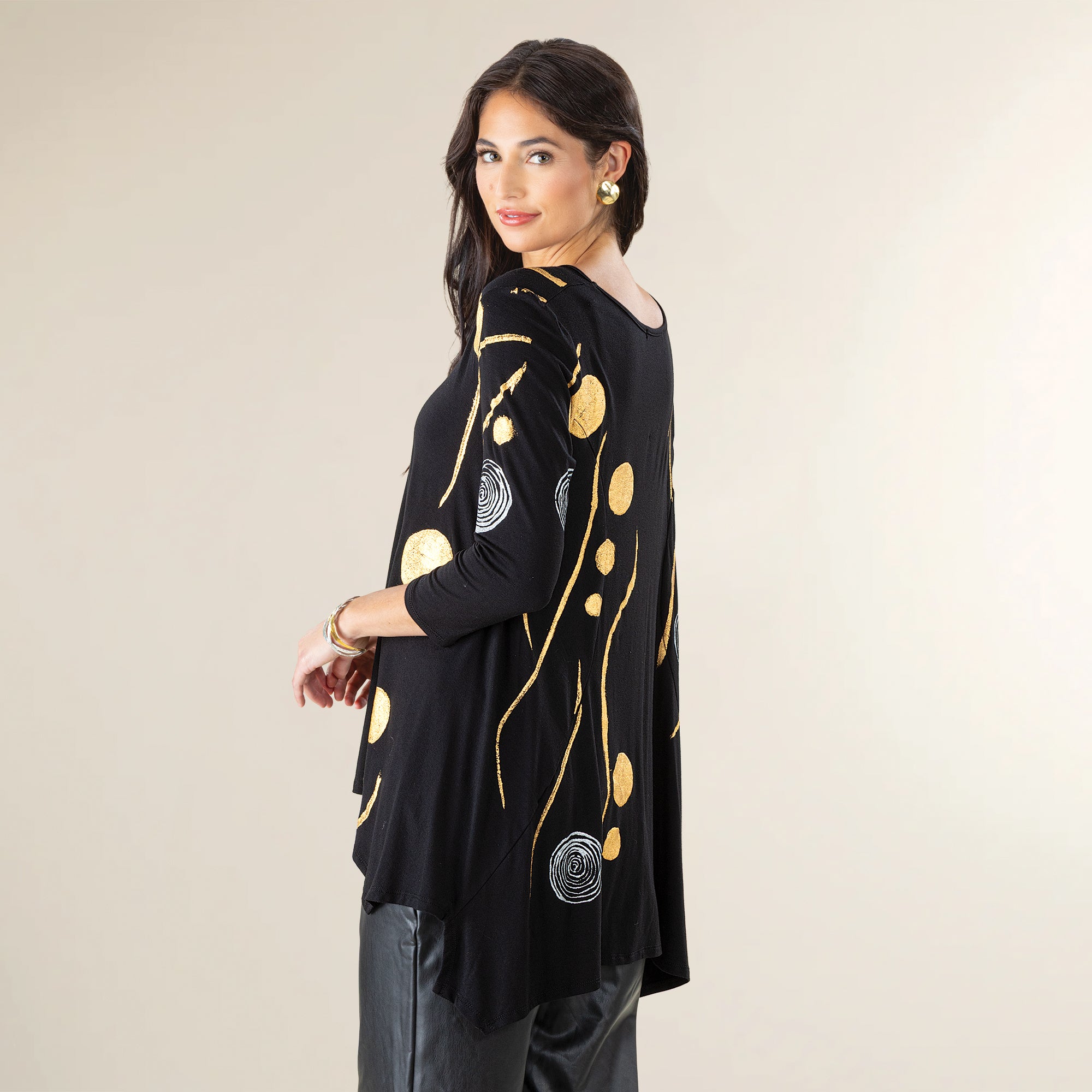 Hand-Painted Shimmering Circles Blouse