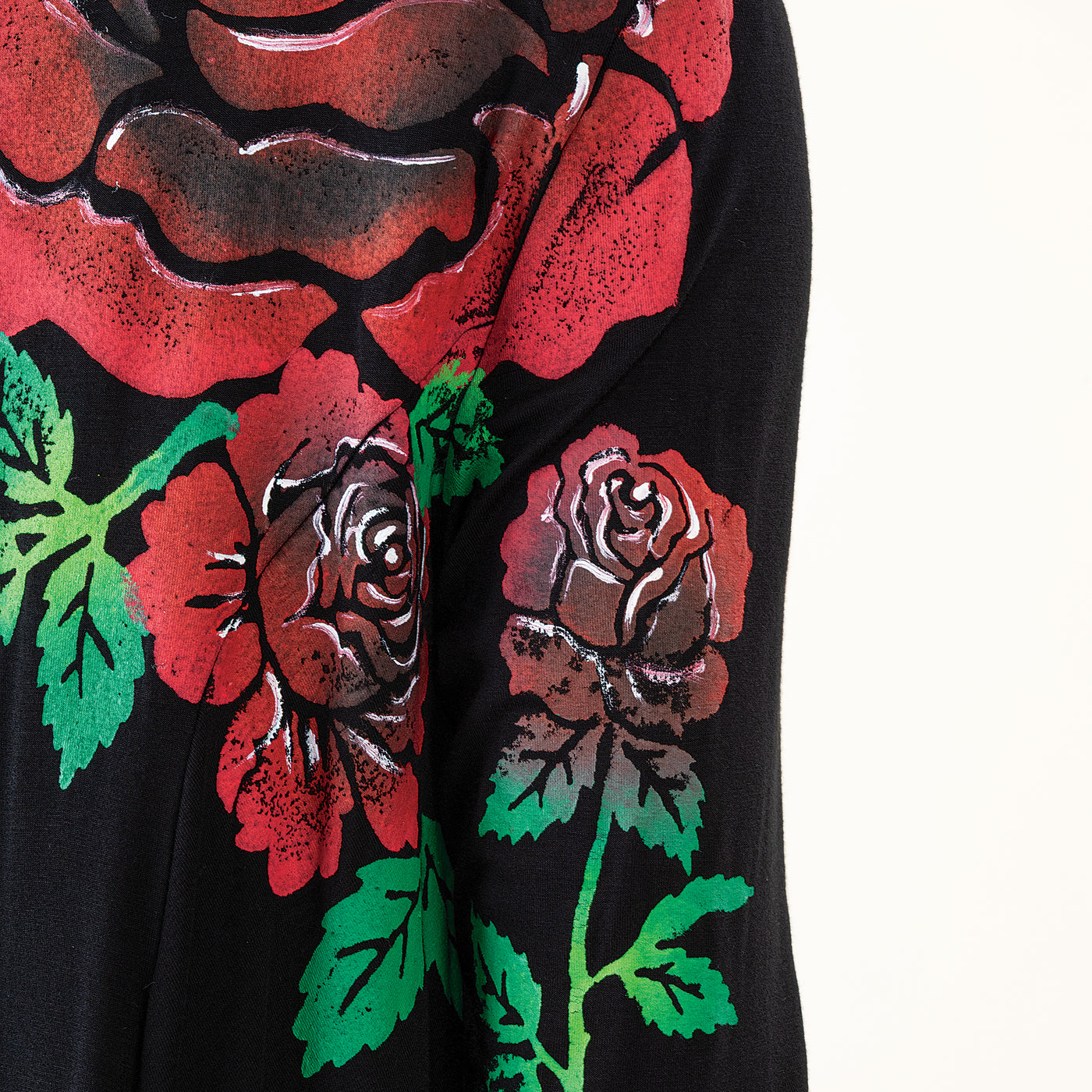 Hand-Painted Blooming Roses Blouse