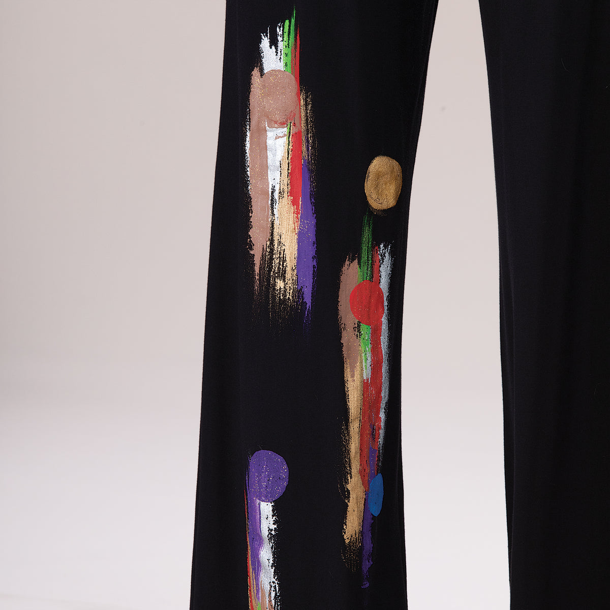 Hand-Painted Colorful Dots Wide Leg Pants