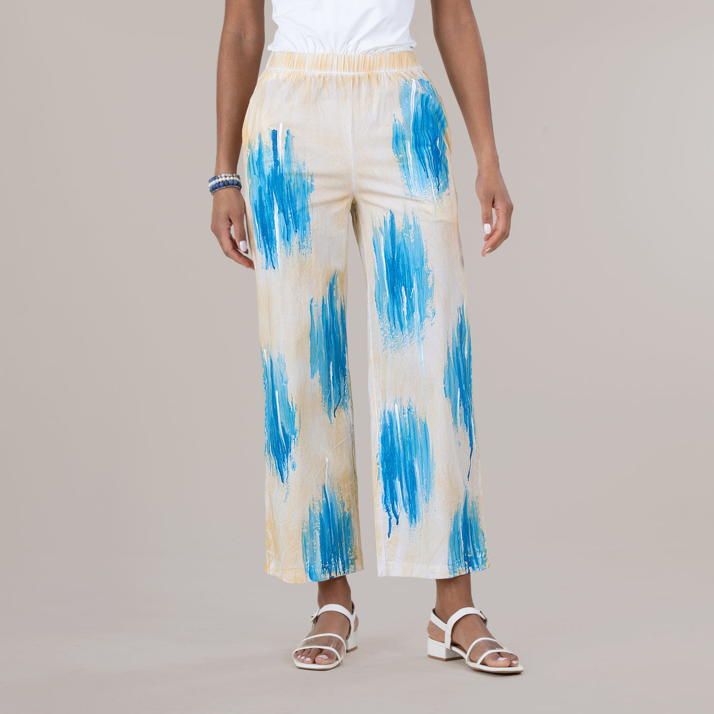 Hand-Painted Ocean Brushstrokes Pants
