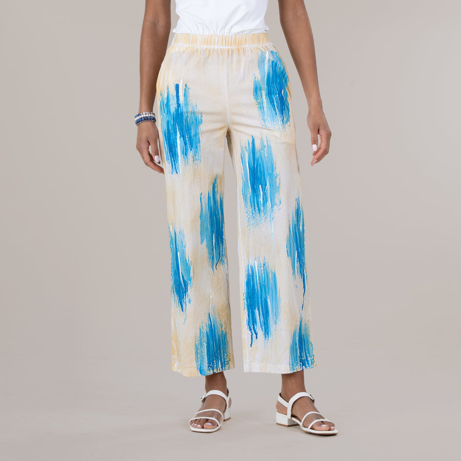 Hand-Painted Ocean Brushstrokes Pants
