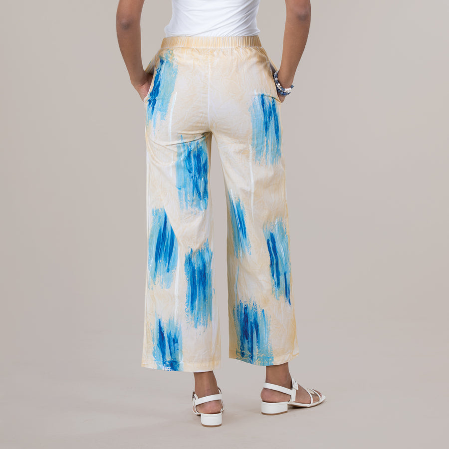 Hand-Painted Ocean Brushstrokes Pants
