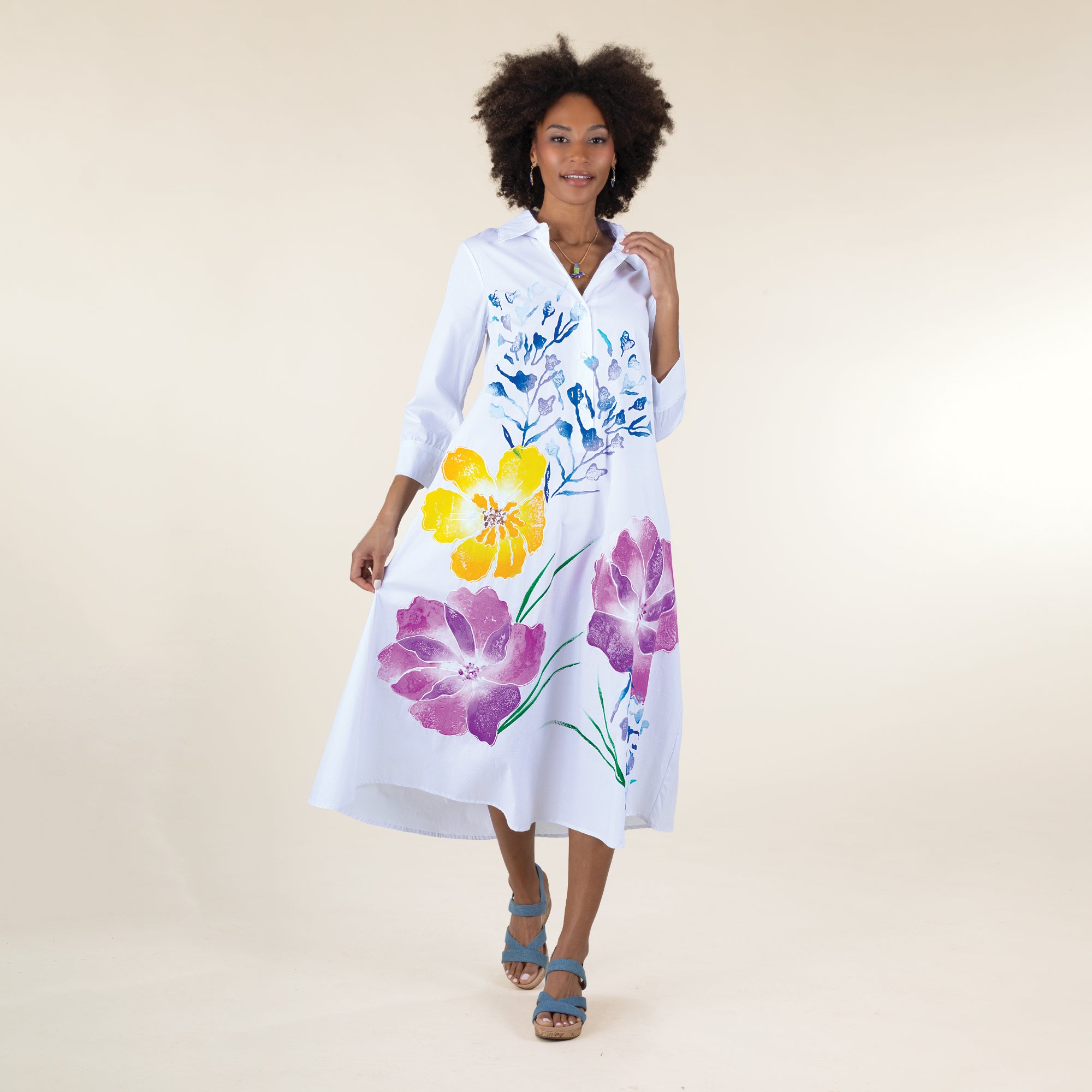 Hand-Painted Garden Gala Dress