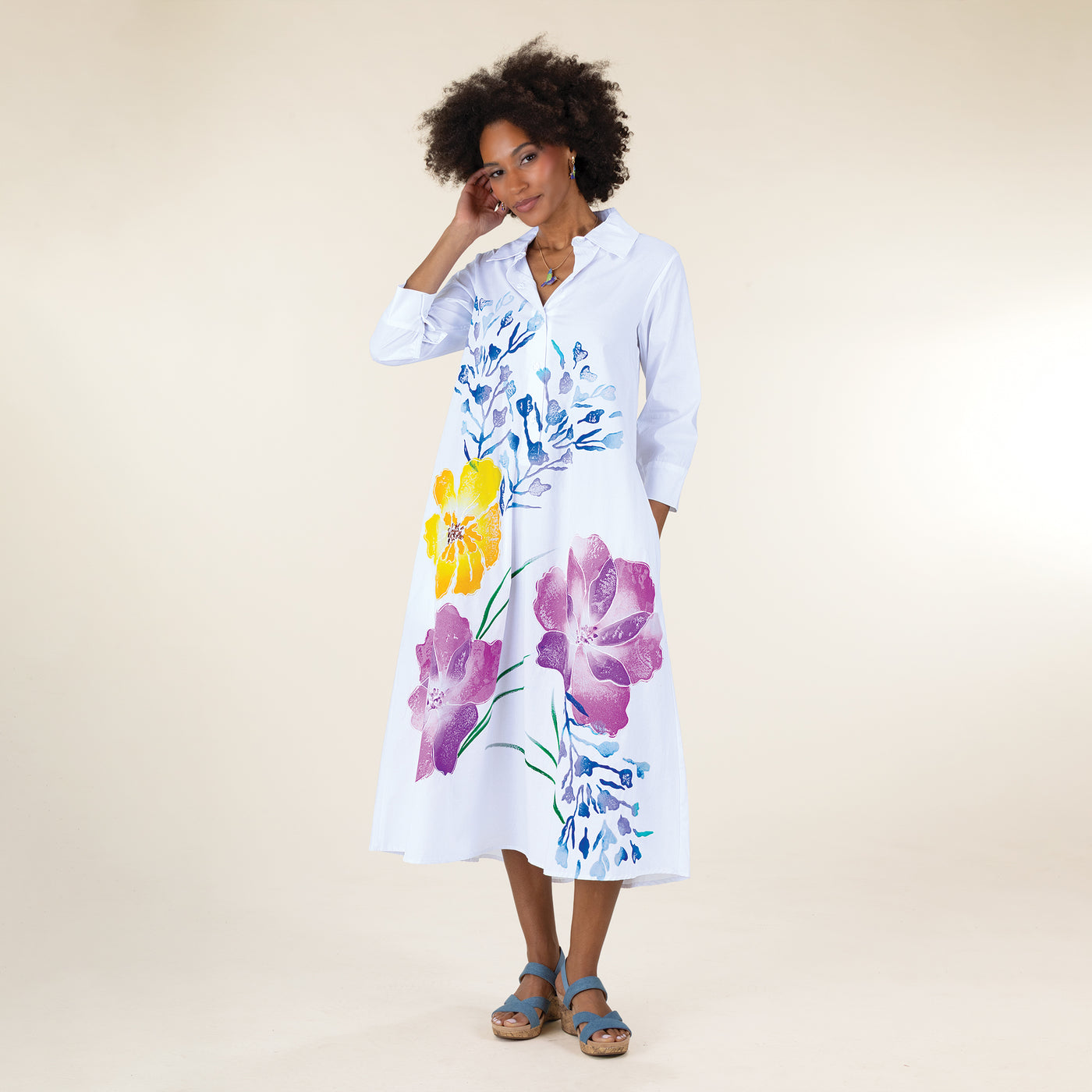 Hand-Painted Garden Gala Dress