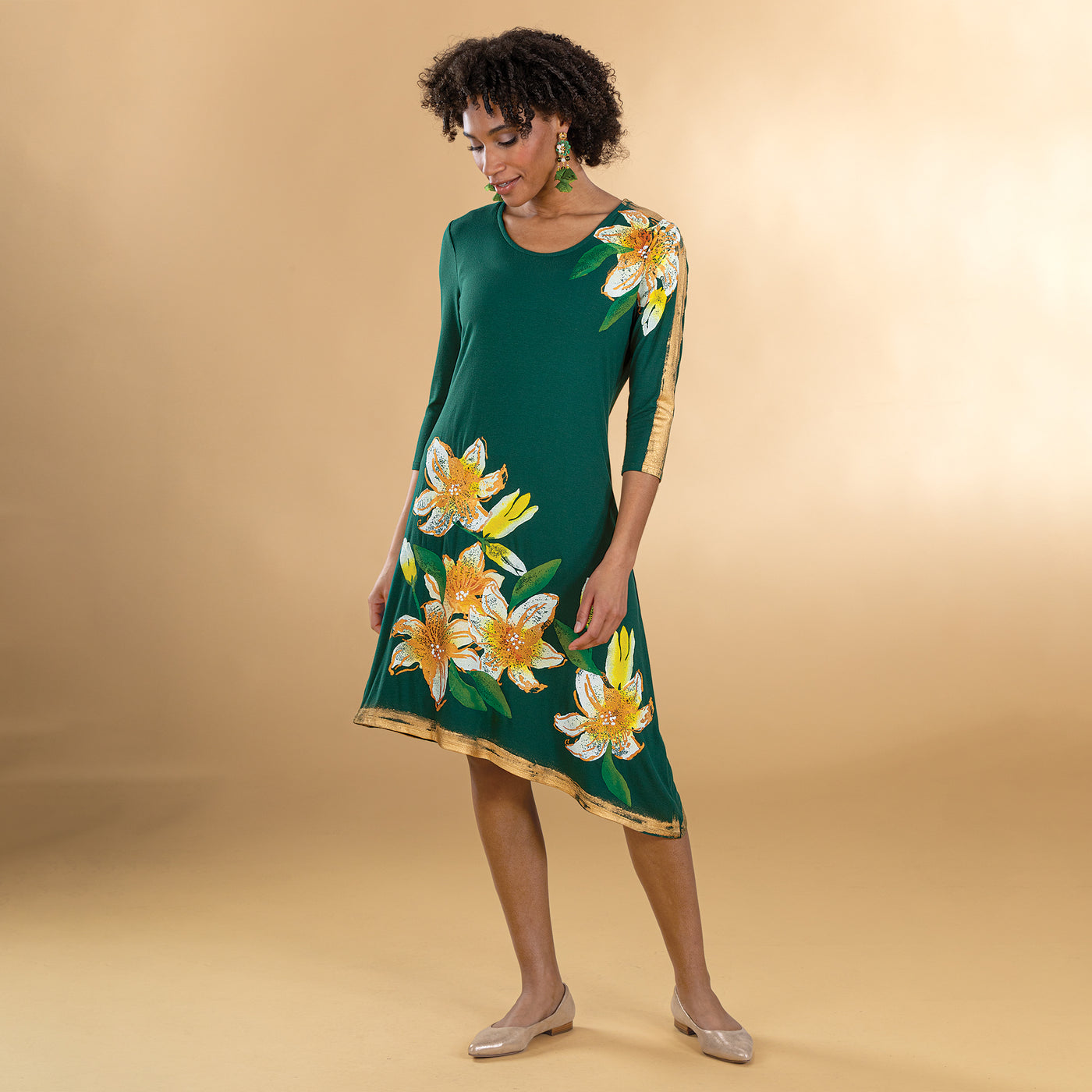 Hand-Painted Stargazer Lily Dress | Uno Alla Volta Hand-Painted Stargazer Lily Dress | Uno Alla Volta