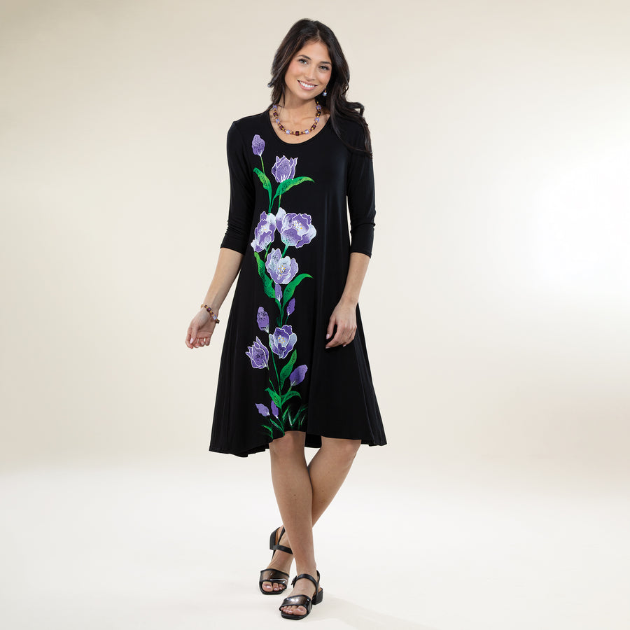 Hand-Painted Blooming Tulips Dress