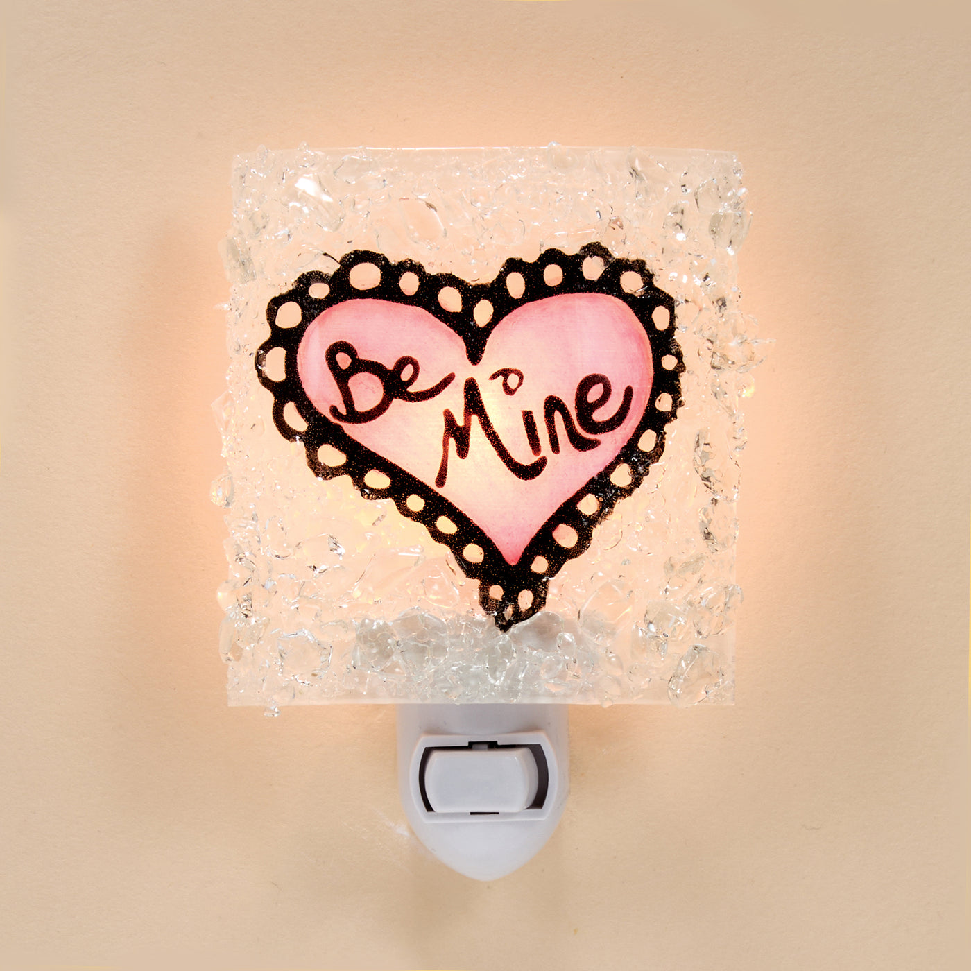 Recycled Glass Be Mine Heart Nightlight