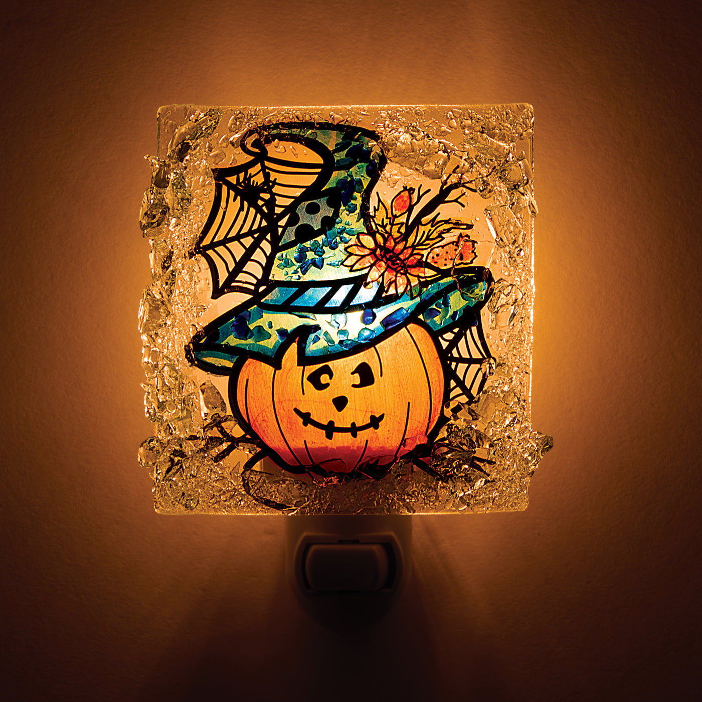 Recycled Glass Jack with Blue Hat Nightlight