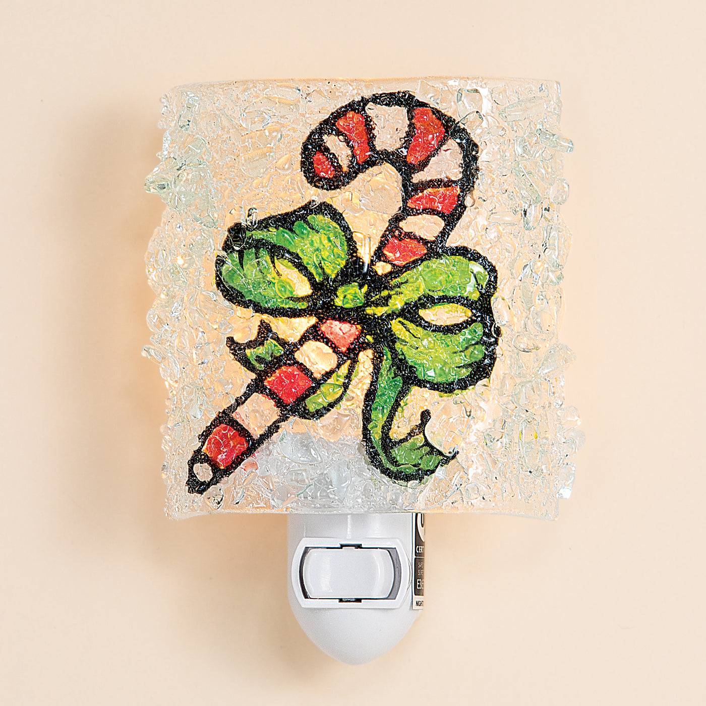 Recycled Glass Candy Cane Nightlight