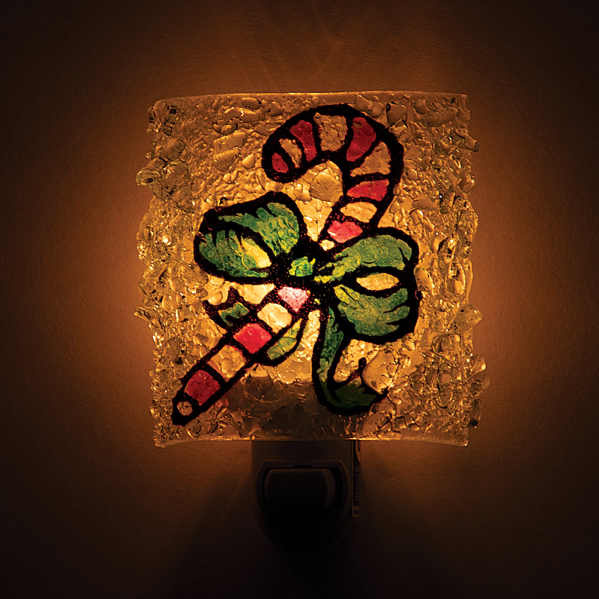 Recycled Glass Candy Cane Nightlight