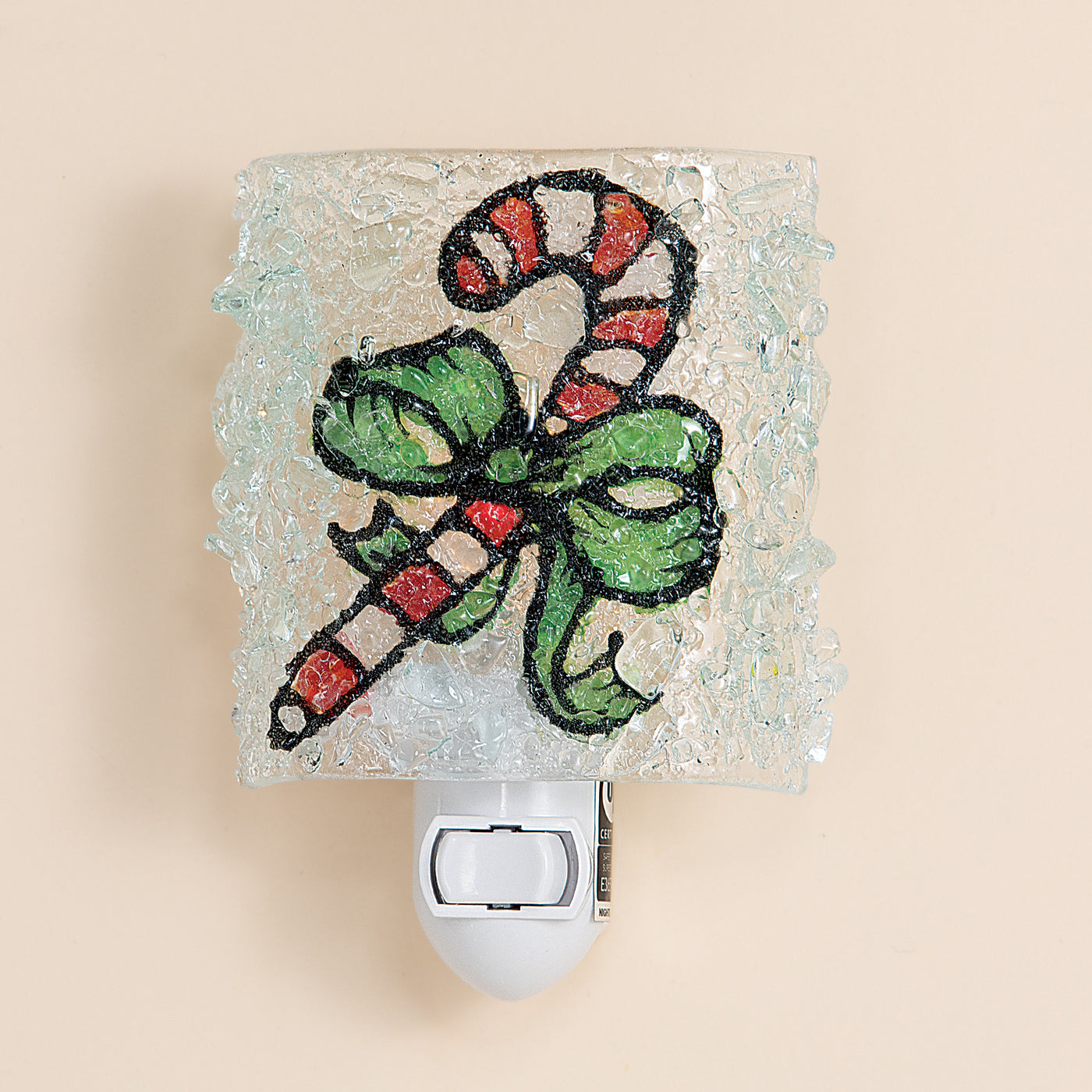 Recycled Glass Candy Cane Nightlight